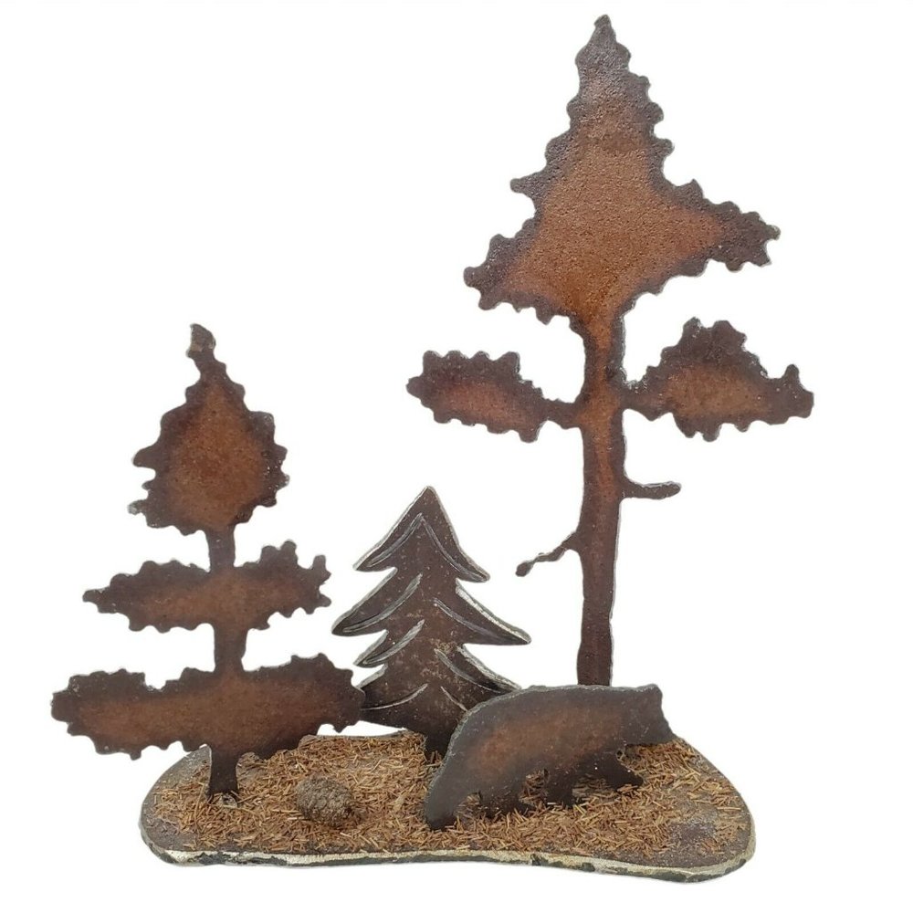 COPY - 3D Northwoods Rustic Bear Woodland Art Metal Cabin